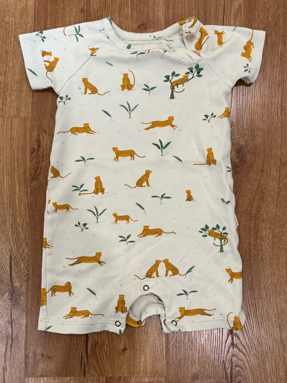 Red Caribou Pima Cotton Leopard Shortalls One Piece